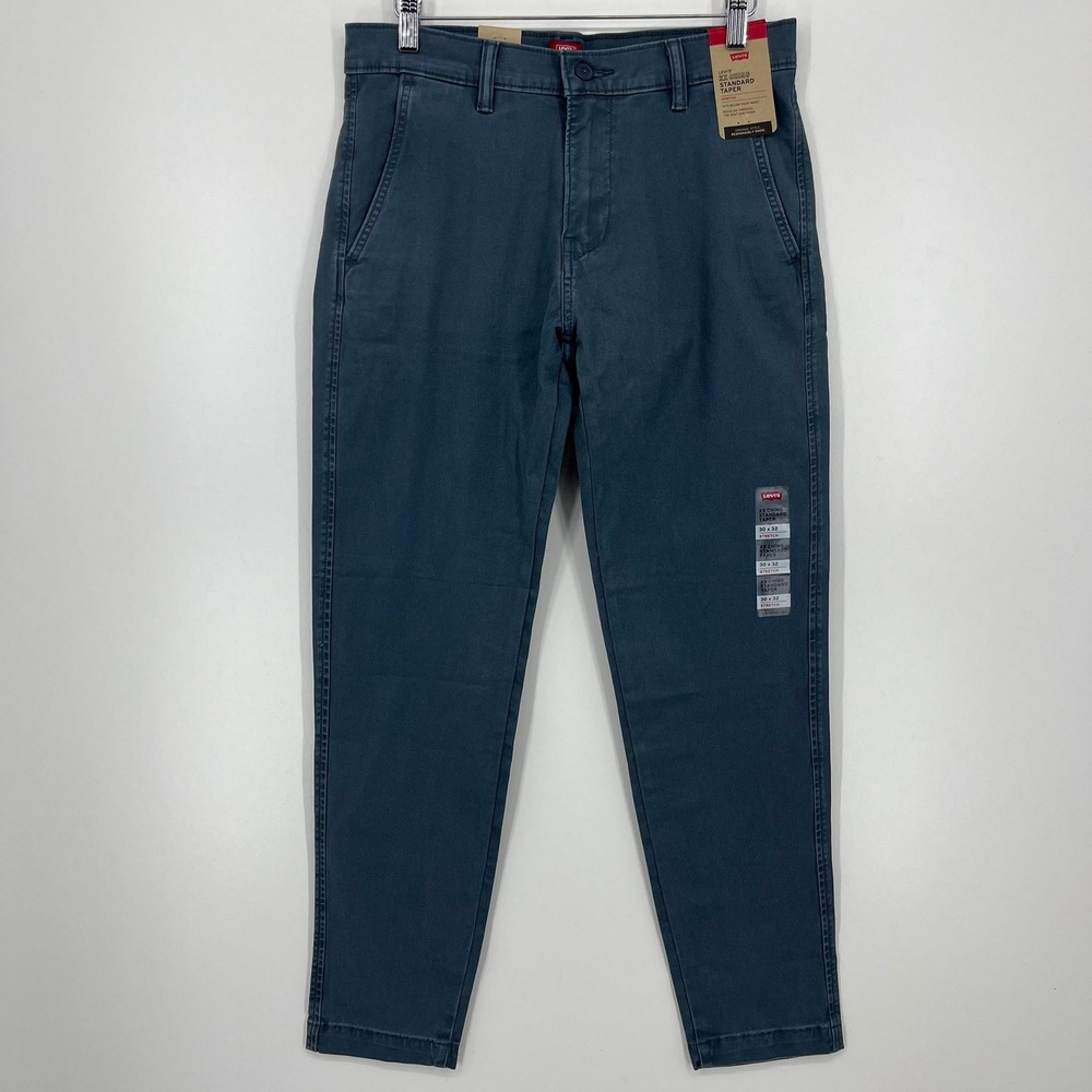 Levis XX Chino Standard Taper Pants Mens 30x32 Slate Blue Stretch 85226-0063 NWT